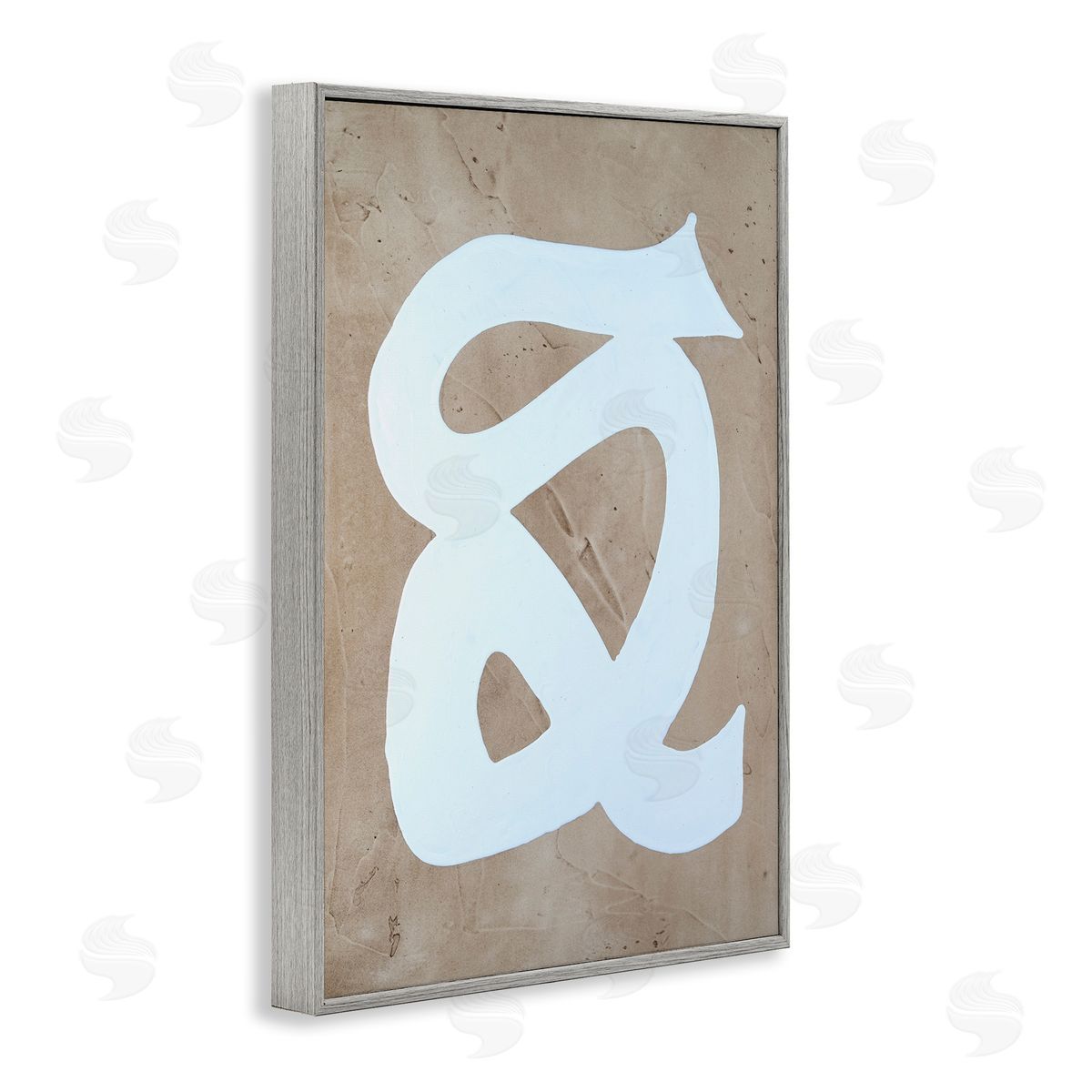 Modern Swirl on Beige Grey Frame Print Wall Art, Home Decor by Vanna Lam