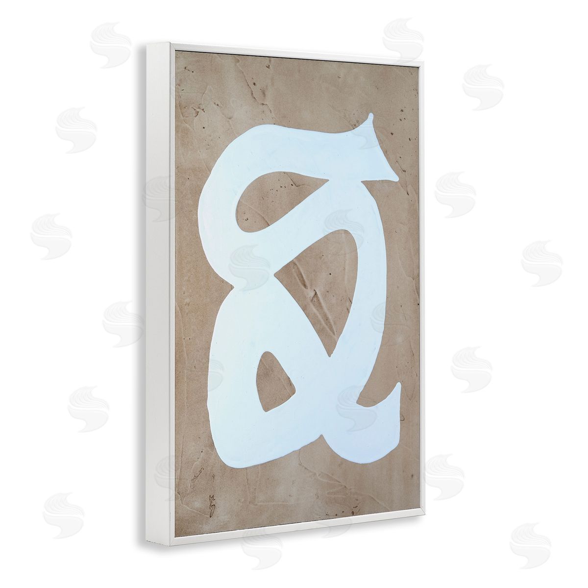 Modern Swirl on Beige White Frame Print Wall Art, Home Decor by Vanna Lam