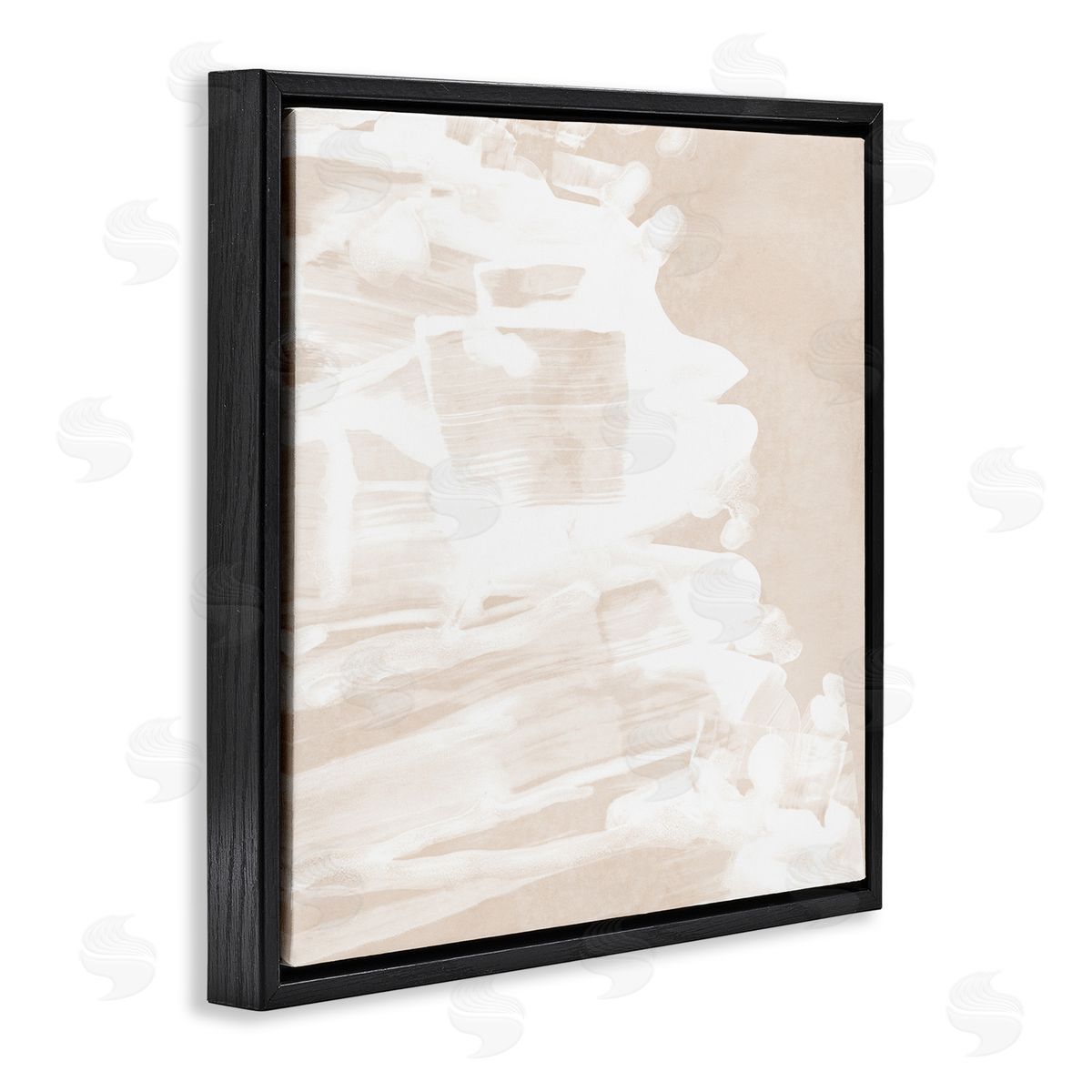 Abstract Tide Movement Black Floating Frame Canvas Wall Art, Home Decor by June Erica Vess