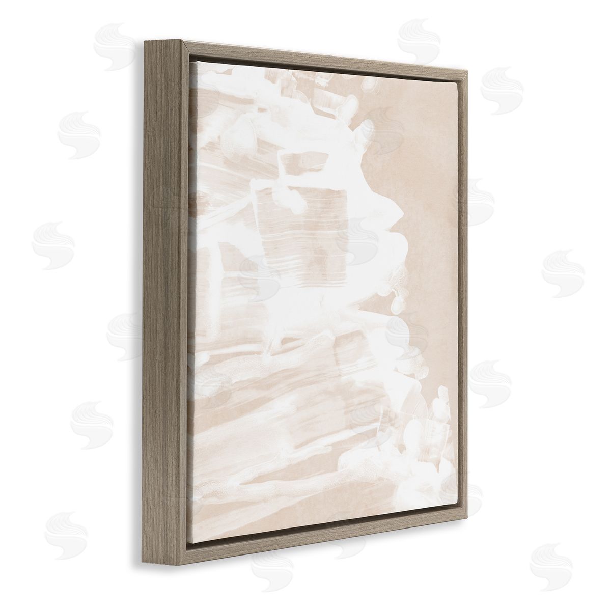 Abstract Tide Movement Brown Floating Frame Canvas Wall Art, Home Decor by June Erica Vess