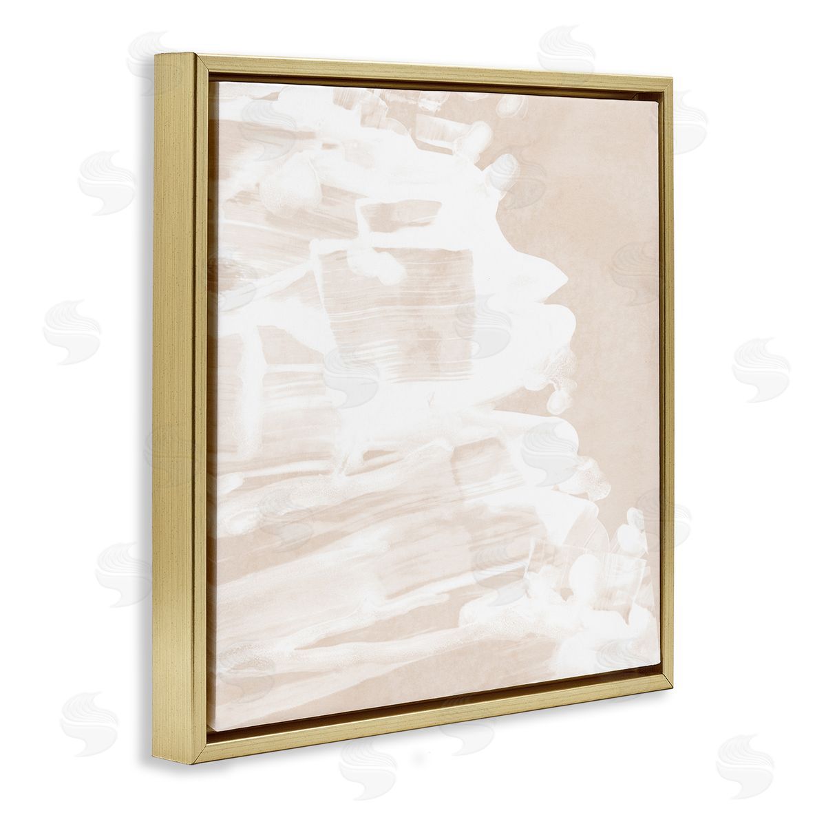 Abstract Tide Movement Gold Floating Frame Canvas Wall Art, Home Decor by June Erica Vess