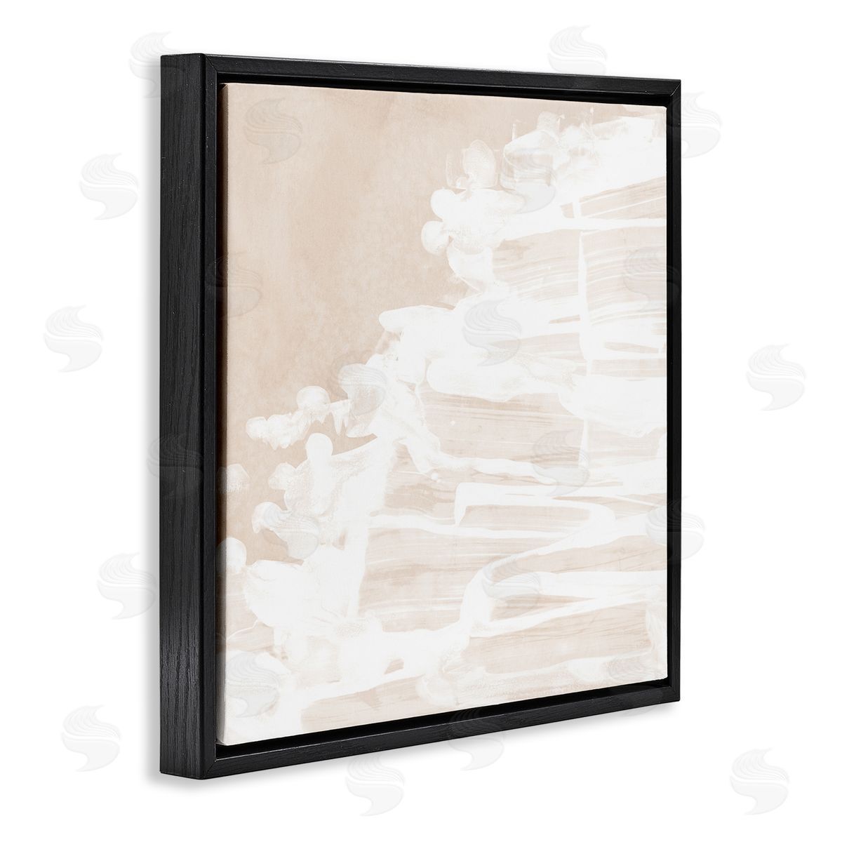 Abstract Beach Splash Black Floating Frame Canvas Wall Art, Home Decor by June Erica Vess