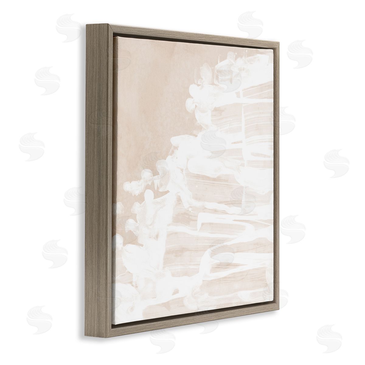 Abstract Beach Splash Brown Floating Frame Canvas Wall Art, Home Decor by June Erica Vess