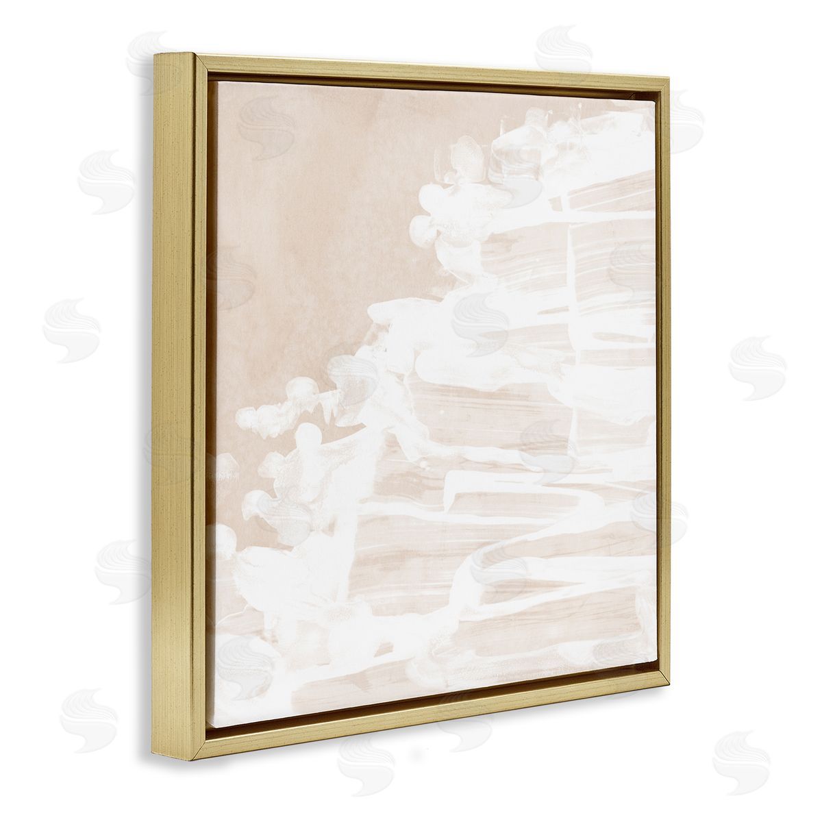 Abstract Beach Splash Gold Floating Frame Canvas Wall Art, Home Decor by June Erica Vess