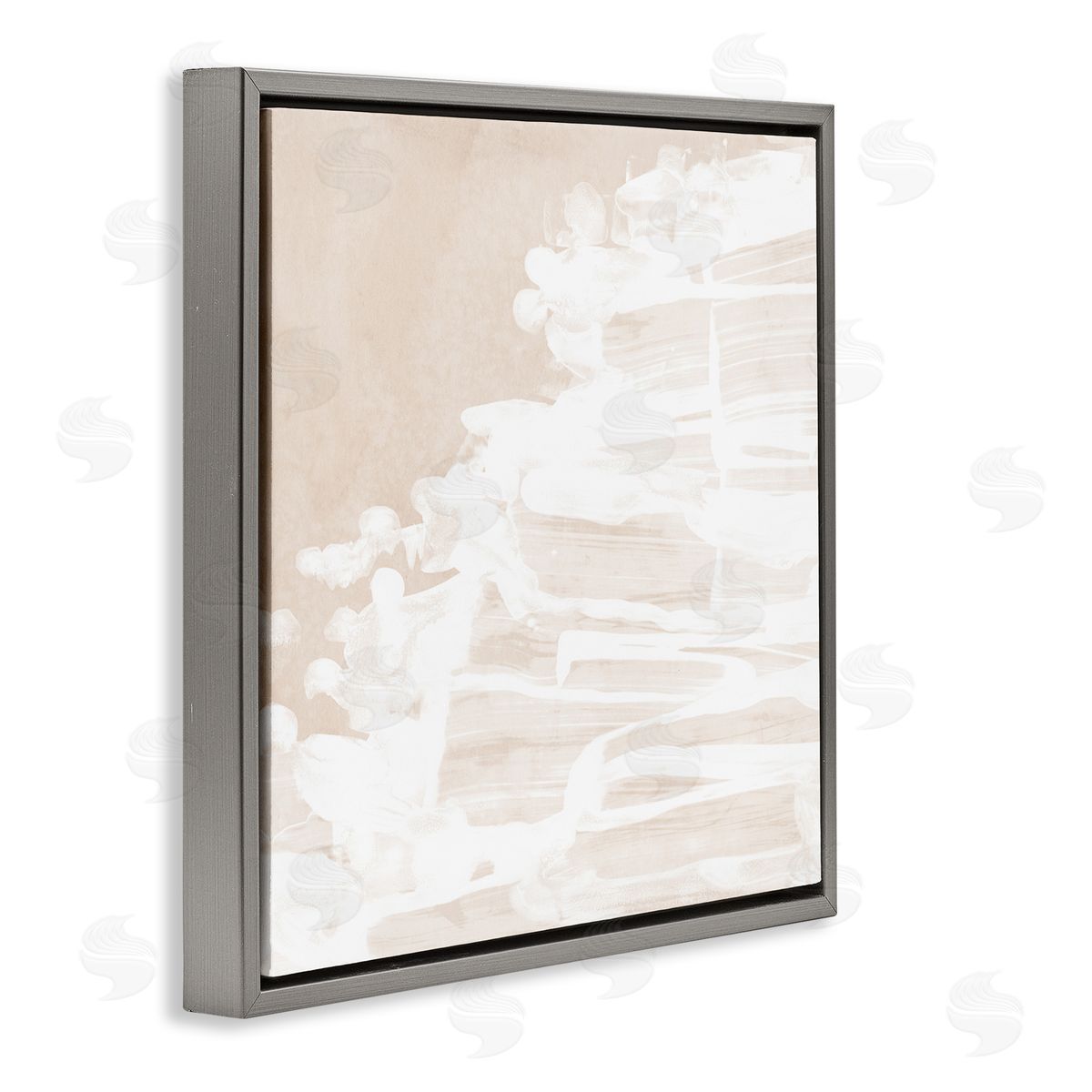 Abstract Beach Splash Grey Floating Frame Canvas Wall Art, Home Decor by June Erica Vess