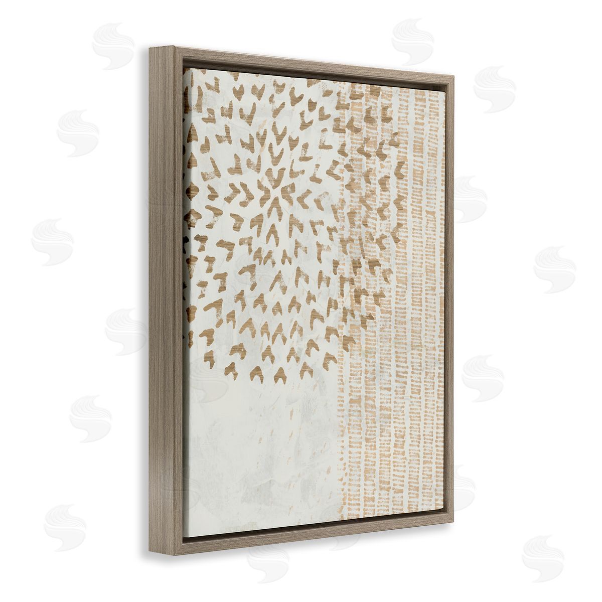 Rustic Bohemian Patterns Brown Floating Frame Canvas Wall Art, Home Decor by June Erica Vess