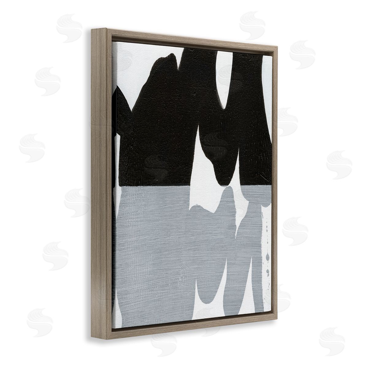 Black Organic Form Brown Floating Frame Canvas Wall Art, Home Decor by Jodi Fuchs