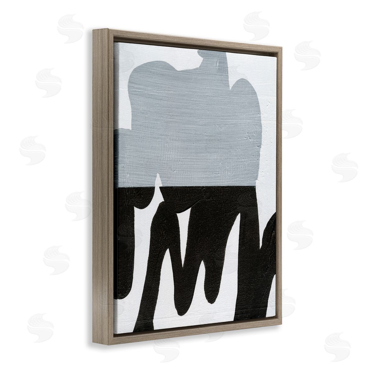 Opaque Black and Grey Form Brown Floating Frame Canvas Wall Art, Home Decor by Jodi Fuchs