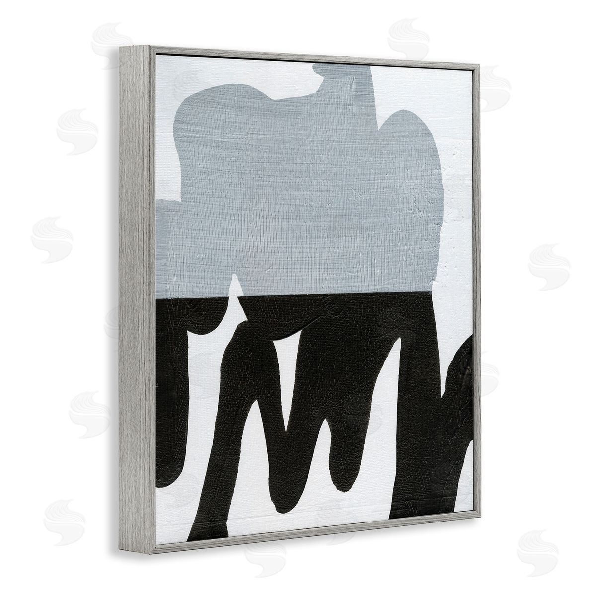Opaque Black and Grey Form Grey Frame Print Wall Art, Home Decor by Jodi Fuchs