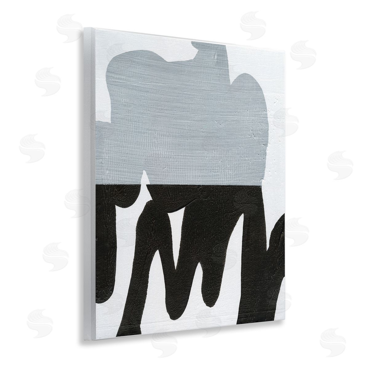 Opaque Black and Grey Form Wood Plaque Wall Art, Home Decor by Jodi Fuchs