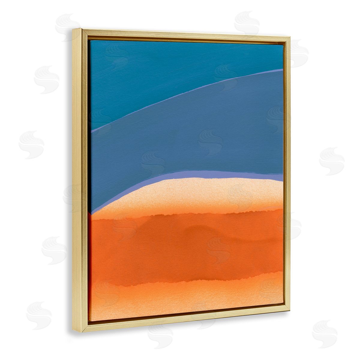 Modern Desert Sunrise Gold Floating Frame Canvas Wall Art, Home Decor by Jodi Fuchs