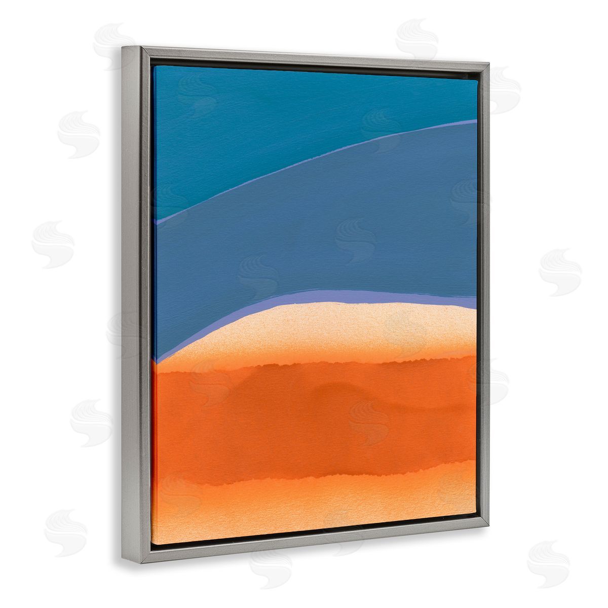 Modern Desert Sunrise Grey Floating Frame Canvas Wall Art, Home Decor by Jodi Fuchs