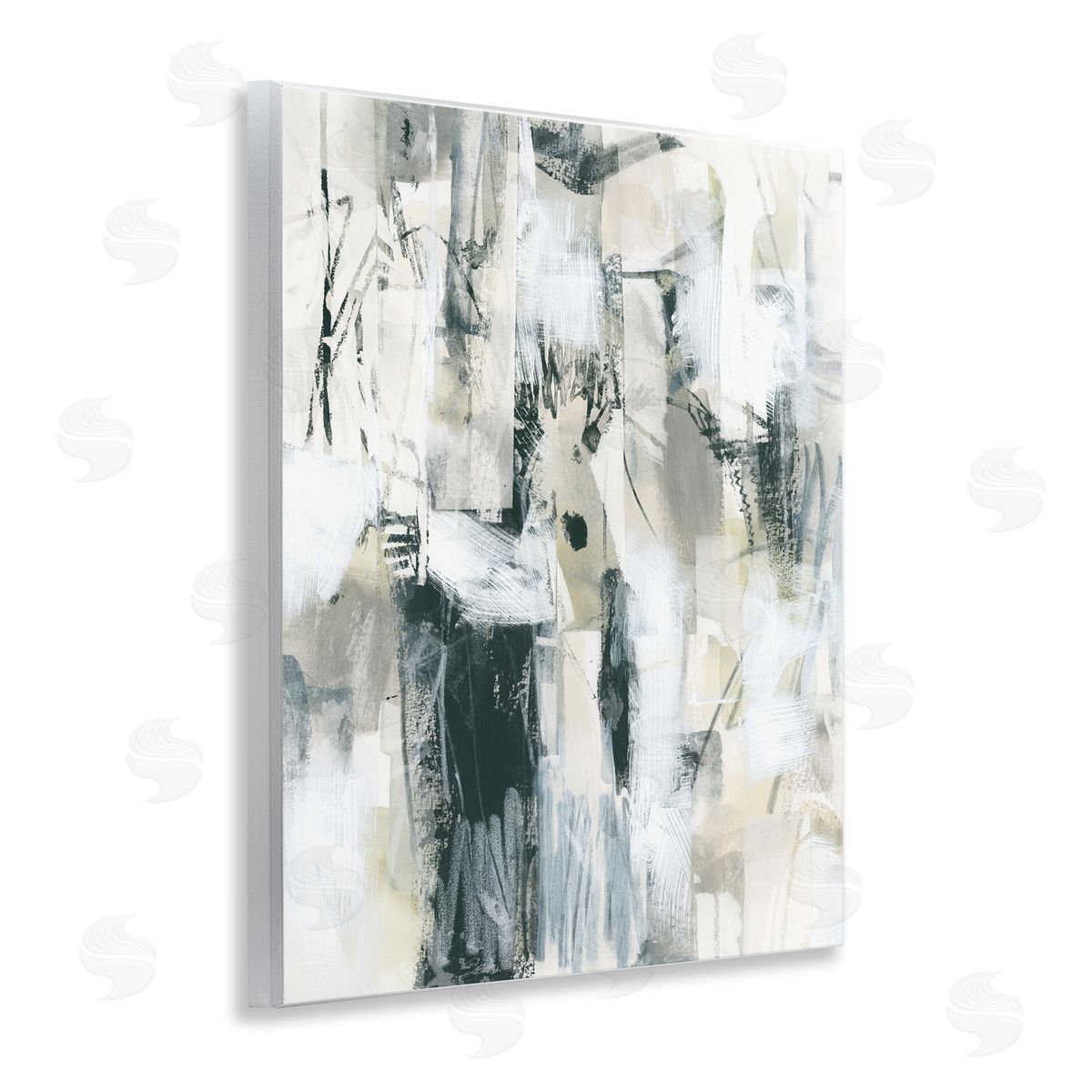 Expressive Grey Abstraction Wood Plaque Wall Art, Home Decor by June Erica Vess