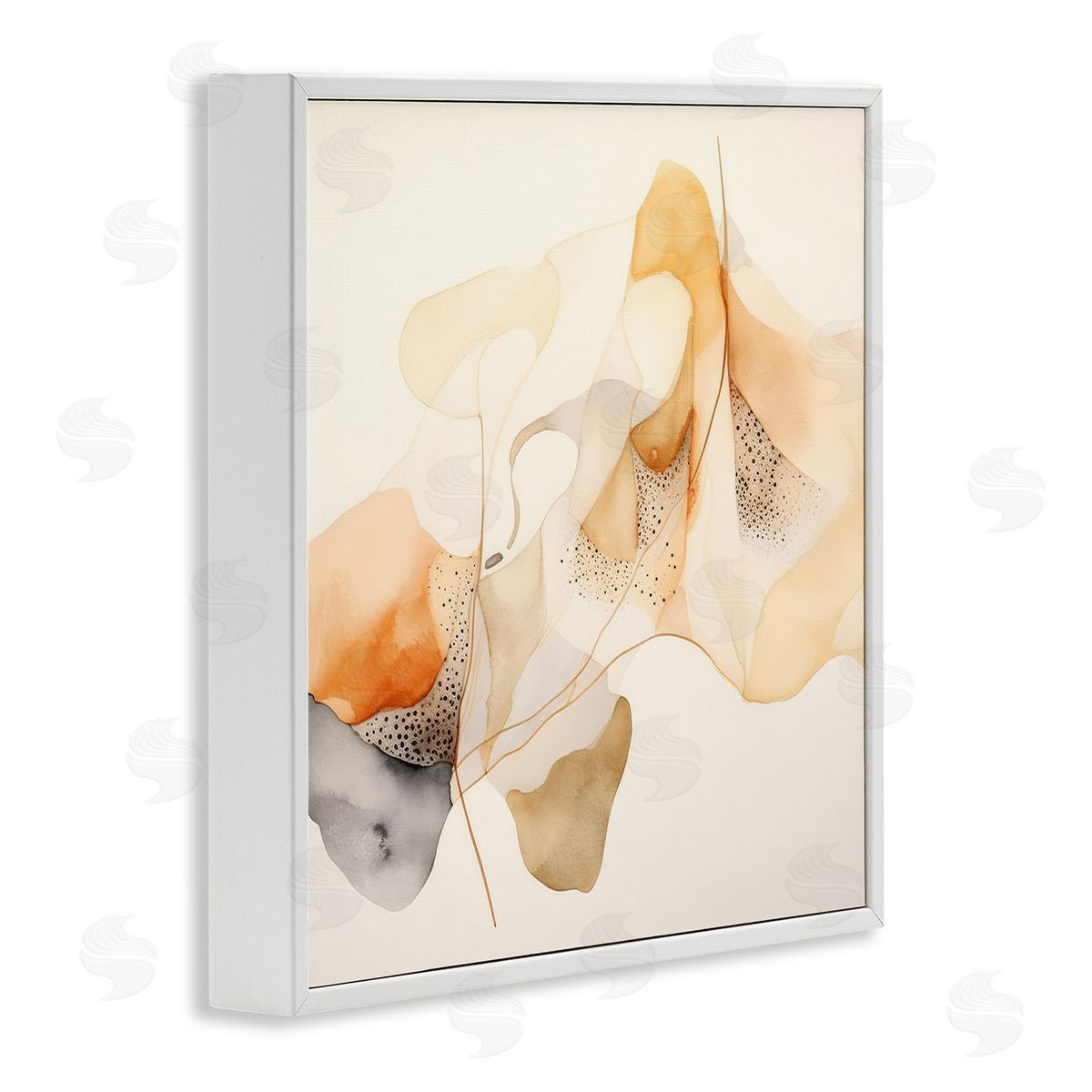 Blush Fluid Abstraction White Frame Print Wall Art, Home Decor by Irena Orlov