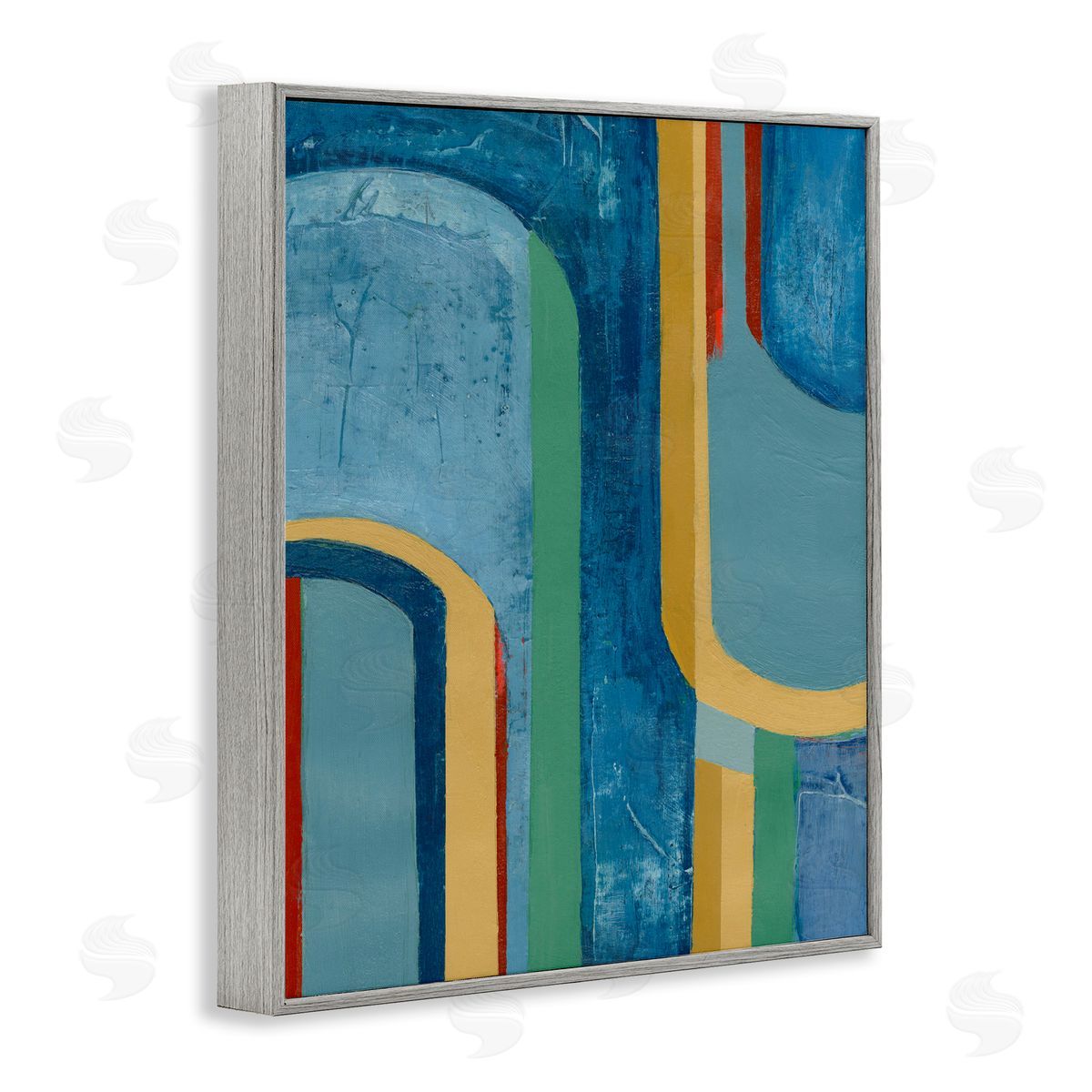Dynamic Arches Pattern Grey Frame Print Wall Art, Home Decor by Pippin Schupbach