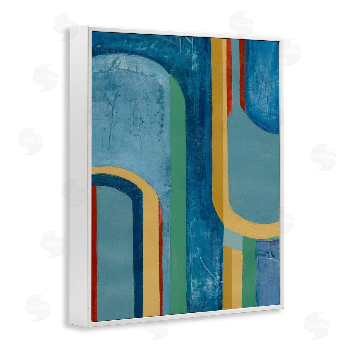 Dynamic Arches Pattern White Frame Print Wall Art, Home Decor by Pippin Schupbach