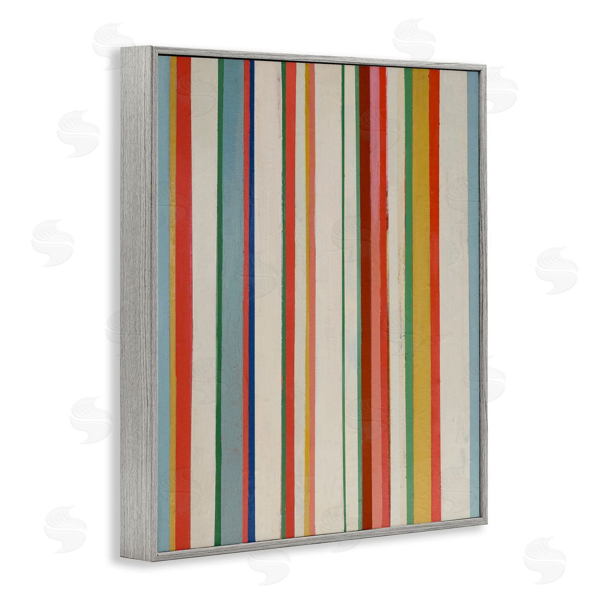 Linear Rustic Stripes Grey Frame Print Wall Art, Home Decor by Pippin Schupbach