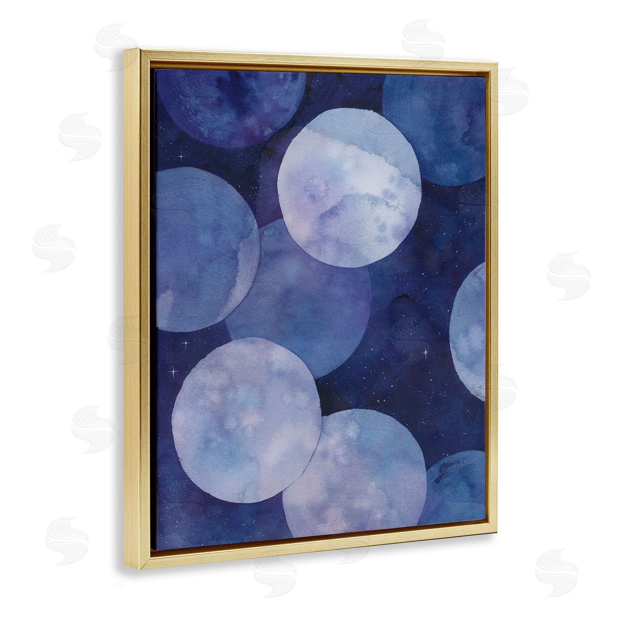 Layered Circles in Space Gold Floating Frame Canvas Wall Art, Home Decor by Grace Popp