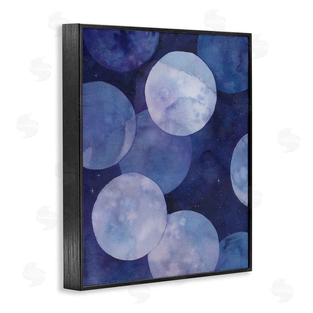 Layered Circles in Space Black Frame Print Wall Art, Home Decor by Grace Popp