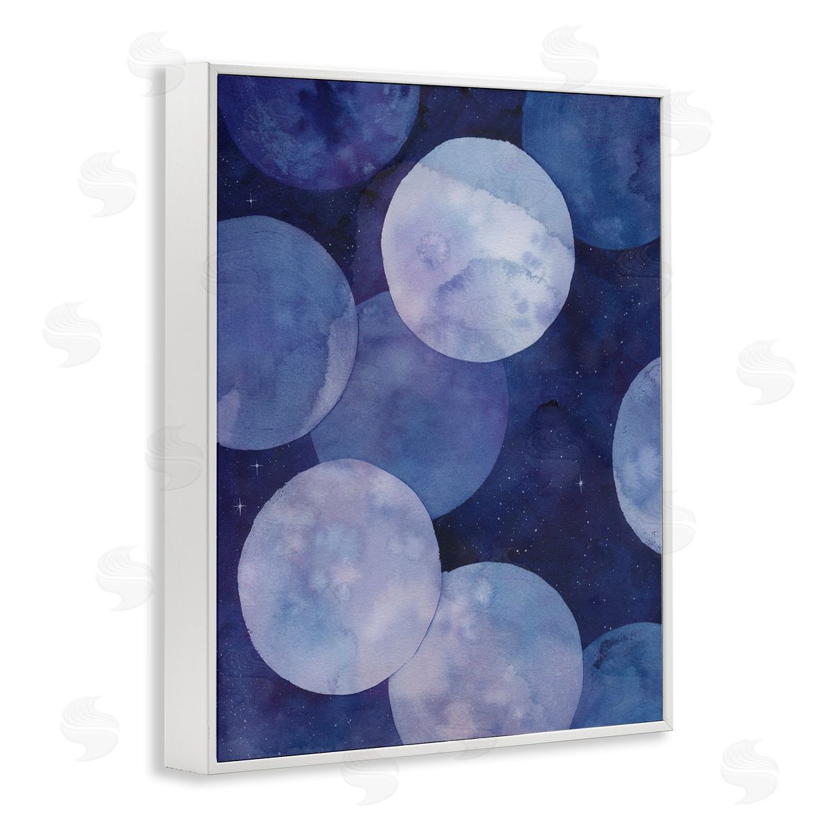 Layered Circles in Space White Frame Print Wall Art, Home Decor by Grace Popp