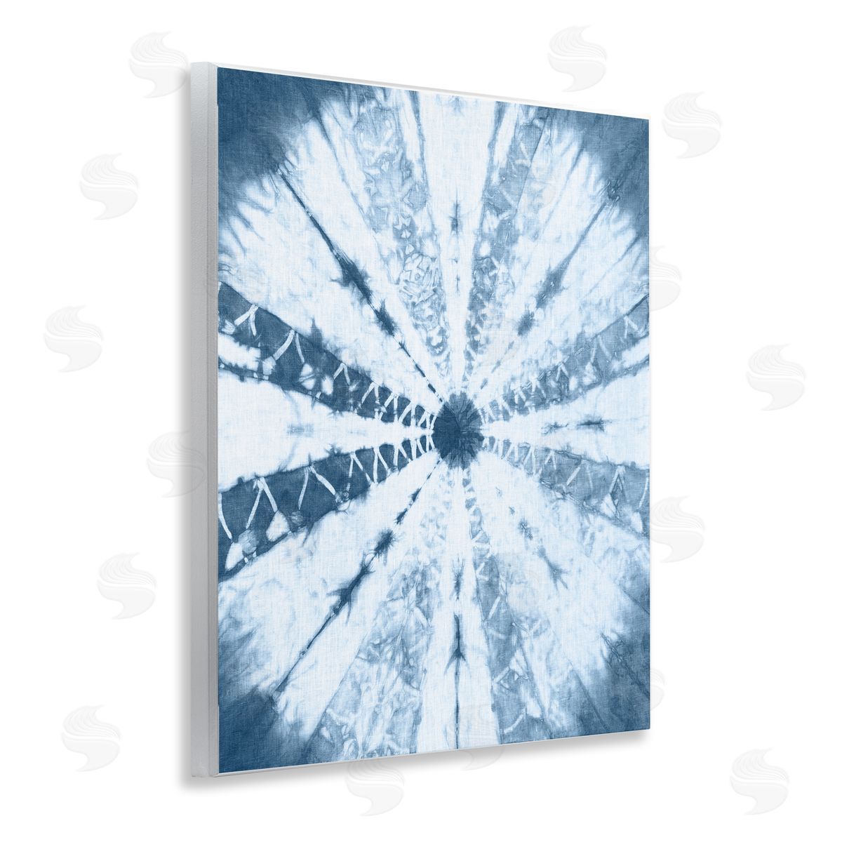 Blue Tie Dye Sunburst Wood Plaque Wall Art, Home Decor by Jason Johnson