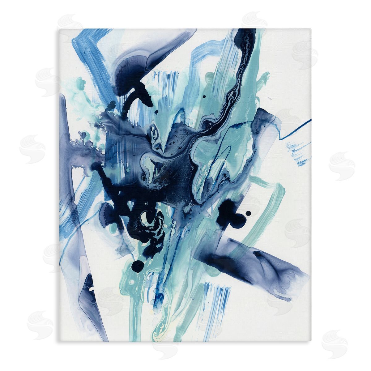 Fluid Chaotic Abstraction Canvas Wall Art, Home Decor by June Erica Vess