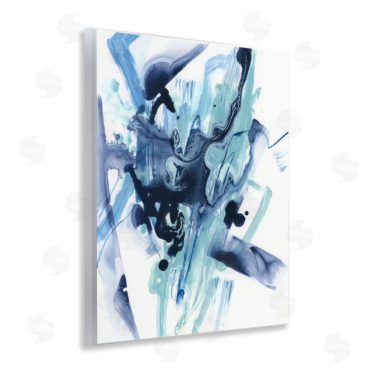 Fluid Chaotic Abstraction Wood Plaque Wall Art, Home Decor by June Erica Vess