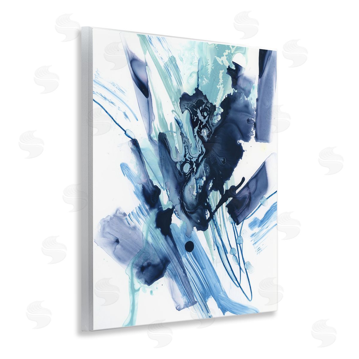 Restless Blue Splash Wood Plaque Wall Art, Home Decor by June Erica Vess