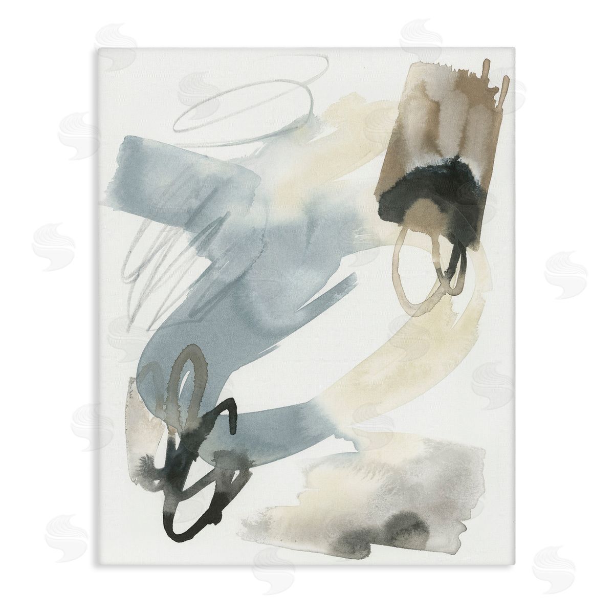 Watercolor Paint Strokes Canvas Wall Art, Home Decor by June Erica Vess