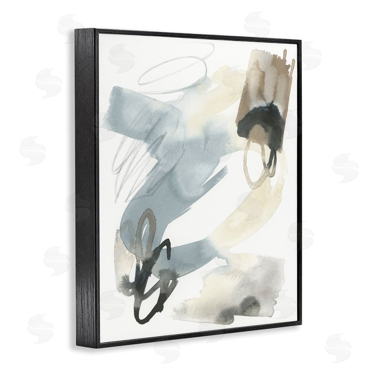Watercolor Paint Strokes Black Frame Print Wall Art, Home Decor by June Erica Vess