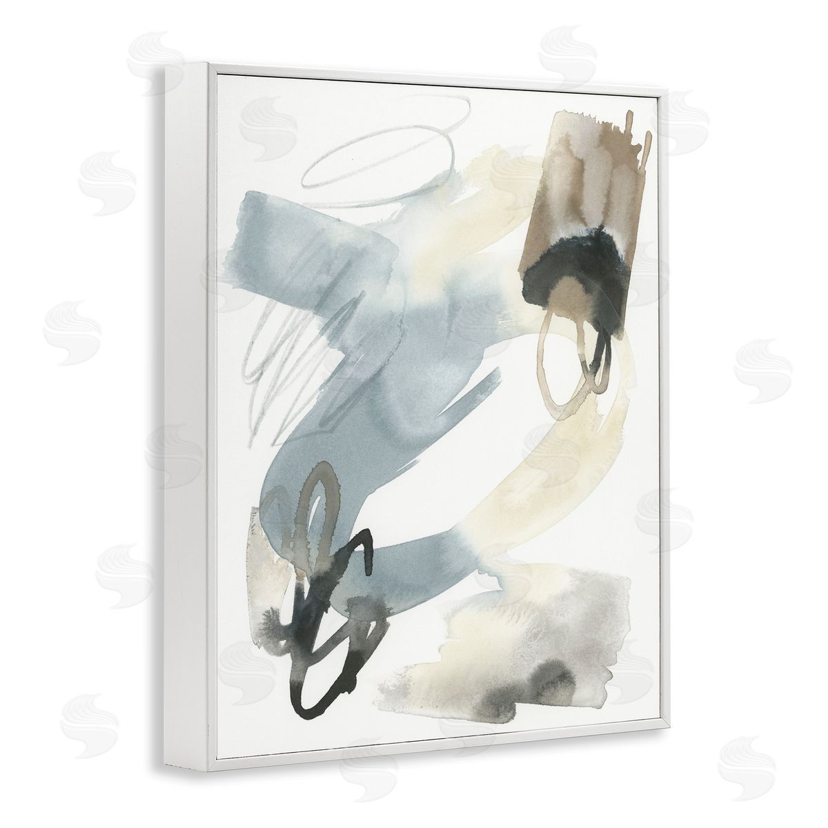 Watercolor Paint Strokes White Frame Print Wall Art, Home Decor by June Erica Vess