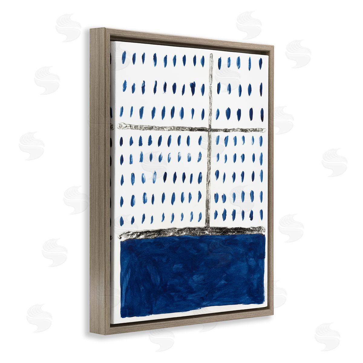 Dotted Pattern Impression Brown Floating Frame Canvas Wall Art, Home Decor by Michael Willett