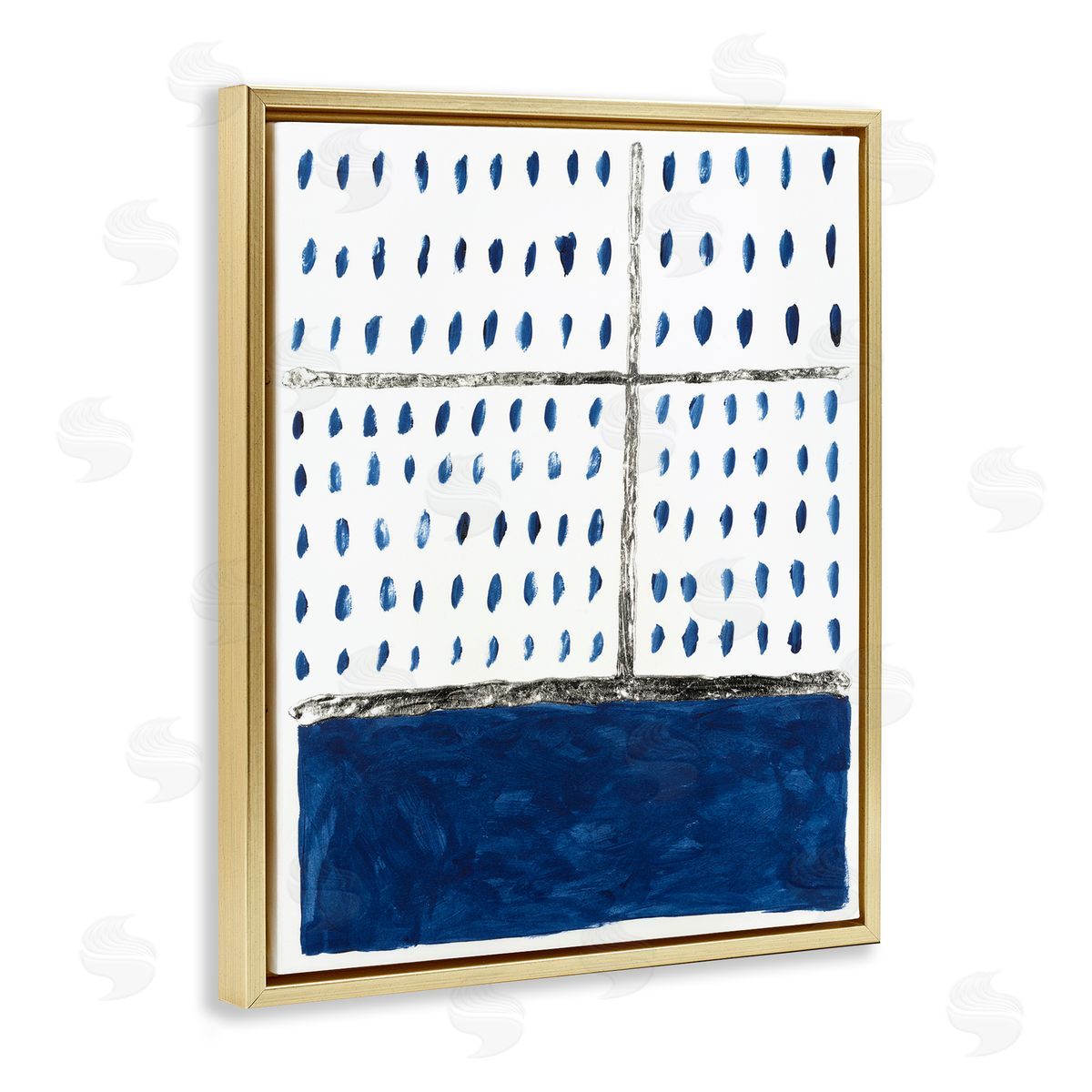 Dotted Pattern Impression Gold Floating Frame Canvas Wall Art, Home Decor by Michael Willett