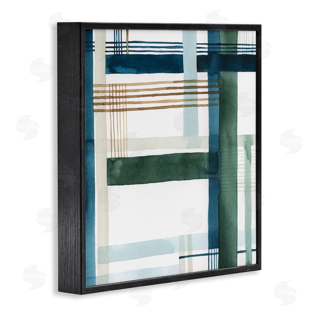 Modern Woven Pattern Black Frame Print Wall Art, Home Decor by Grace Popp