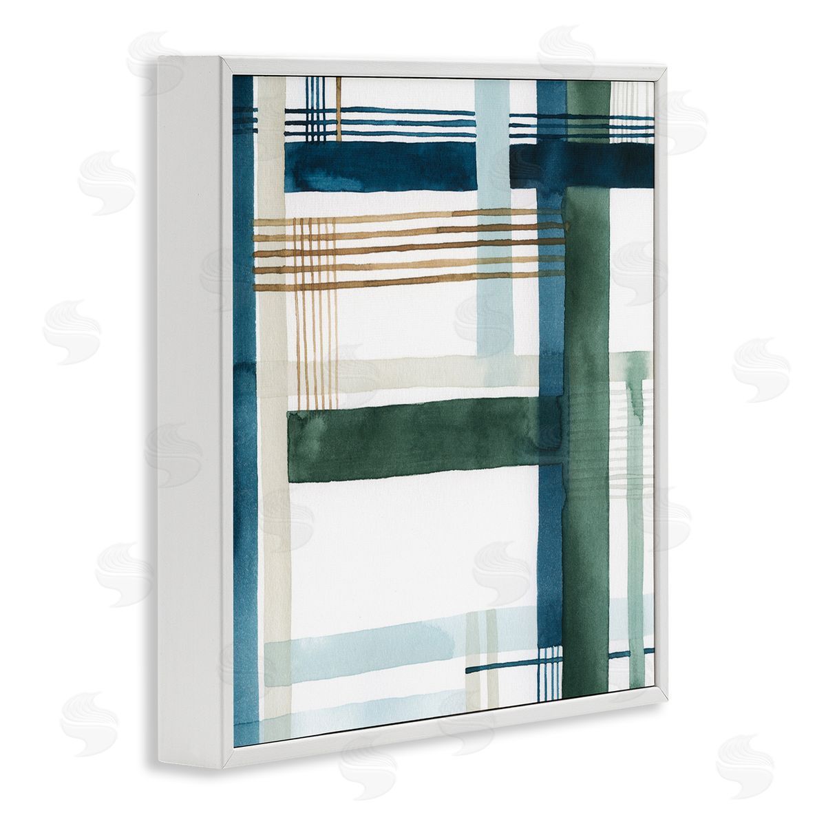 Modern Woven Pattern White Frame Print Wall Art, Home Decor by Grace Popp