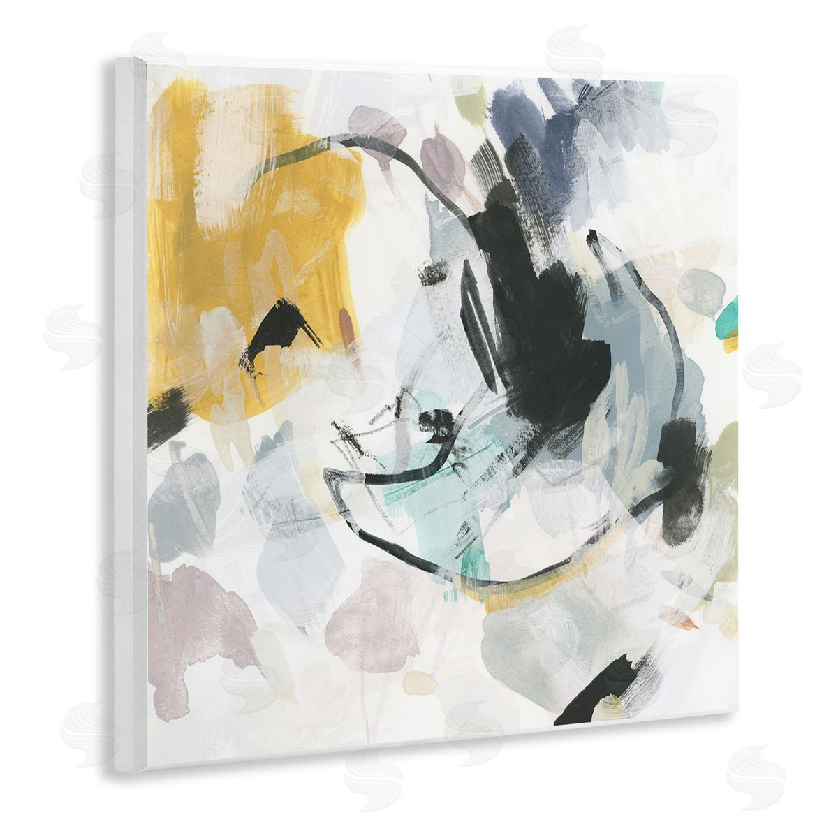Yellow and Neutral Abstraction Wood Plaque Wall Art, Home Decor by June Erica Vess