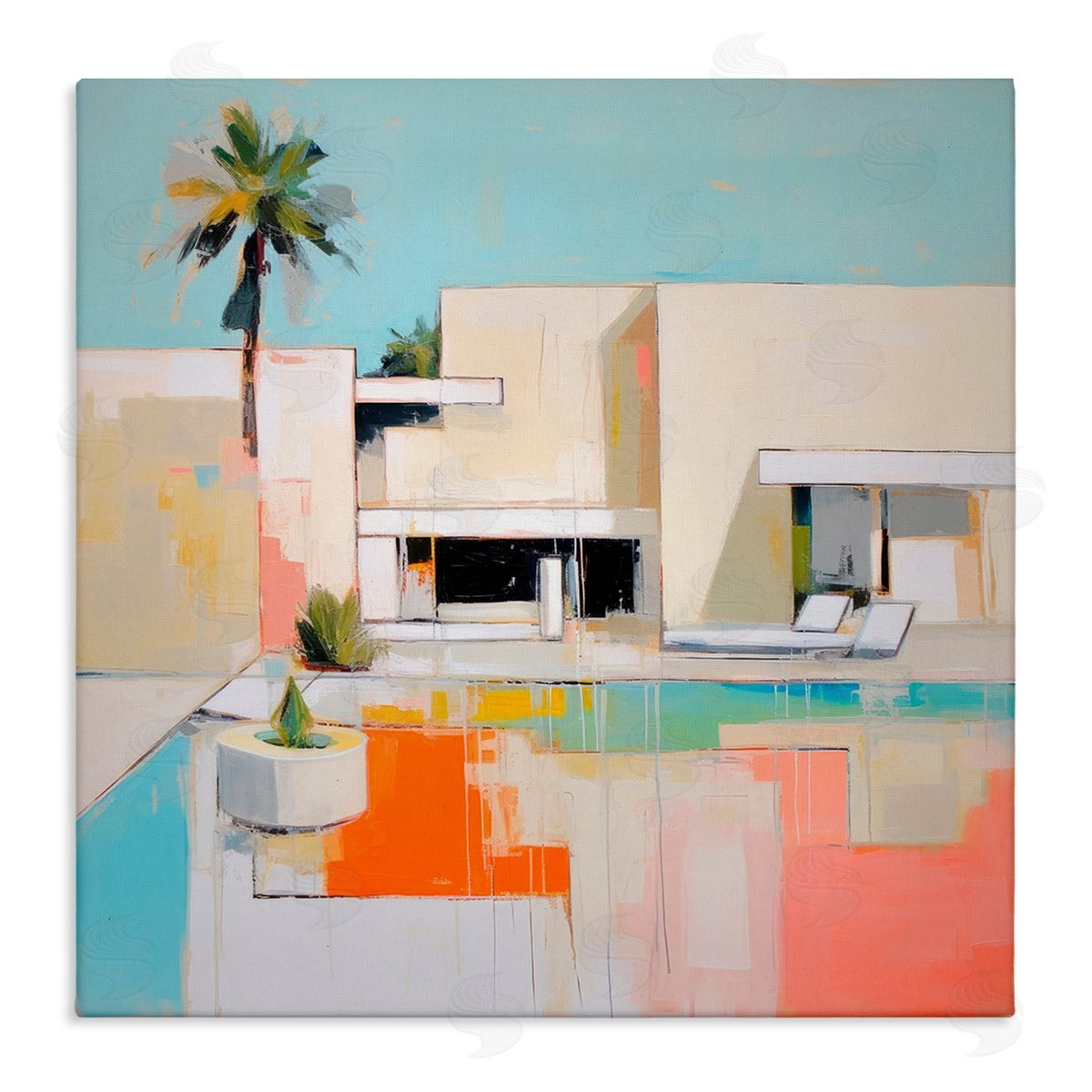 Modern Tropical Villa Canvas Wall Art, Home Decor by Irena Orlov