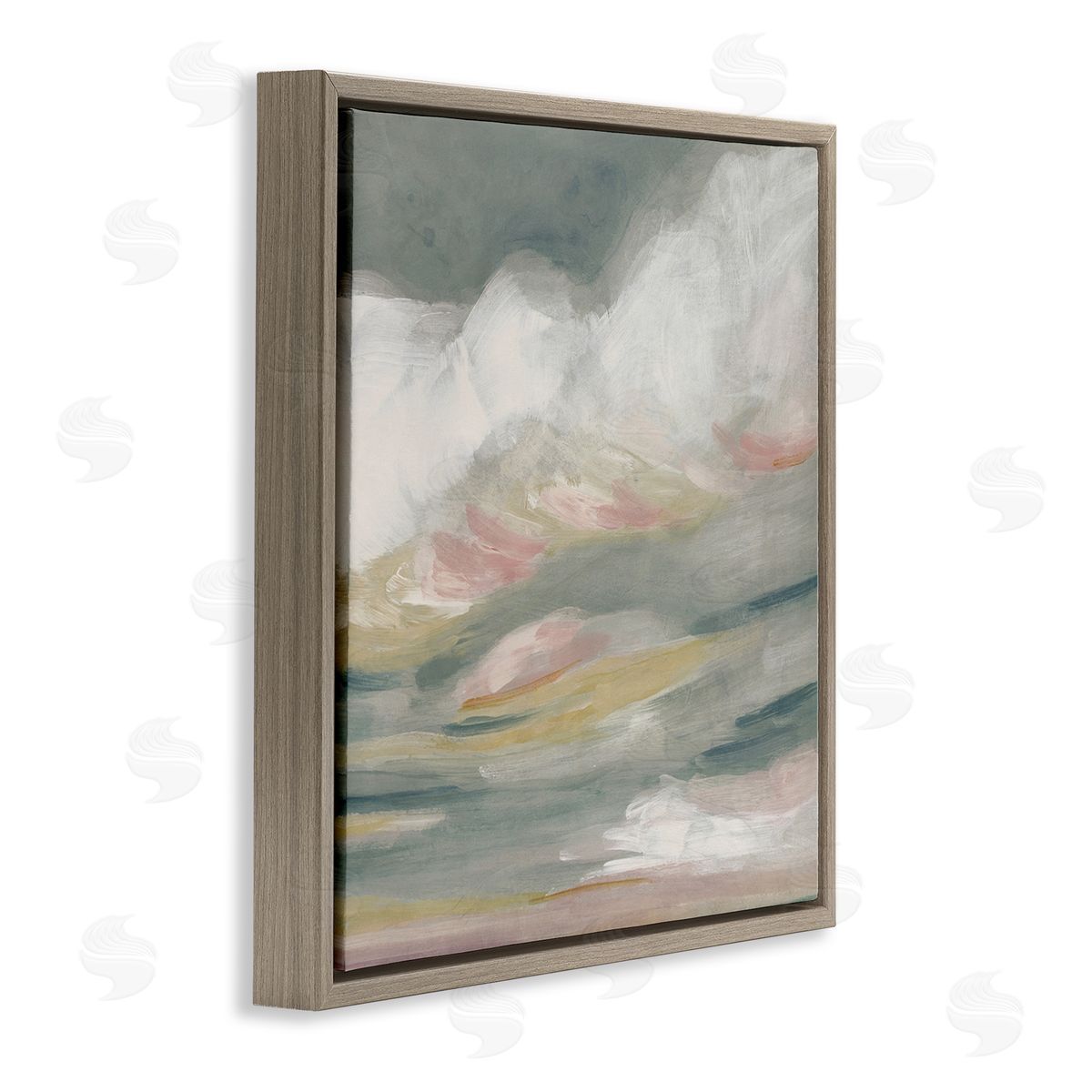 Storm Clouds Abstraction Brown Floating Frame Canvas Wall Art, Home Decor by June Erica Vess