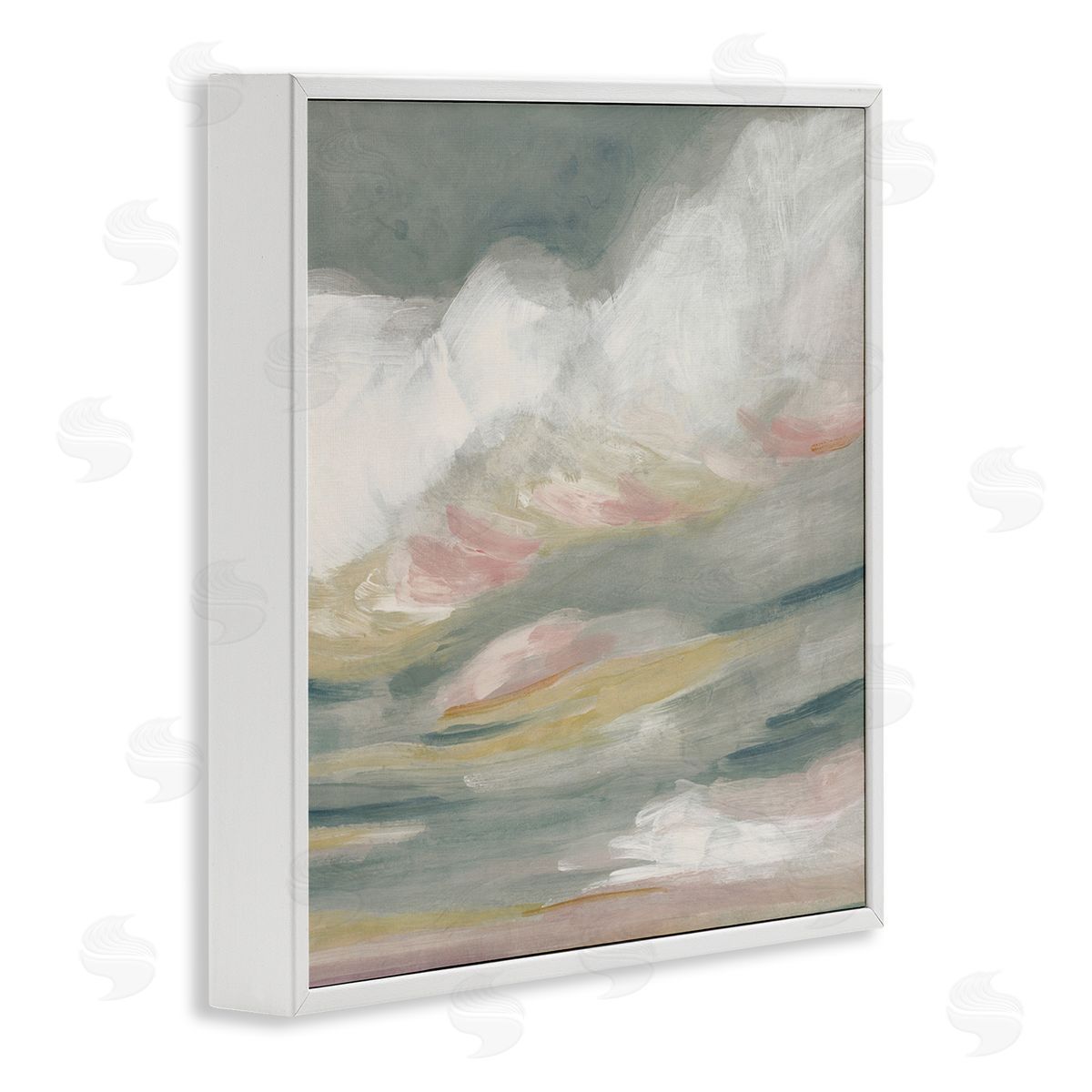 Storm Clouds Abstraction White Frame Print Wall Art, Home Decor by June Erica Vess