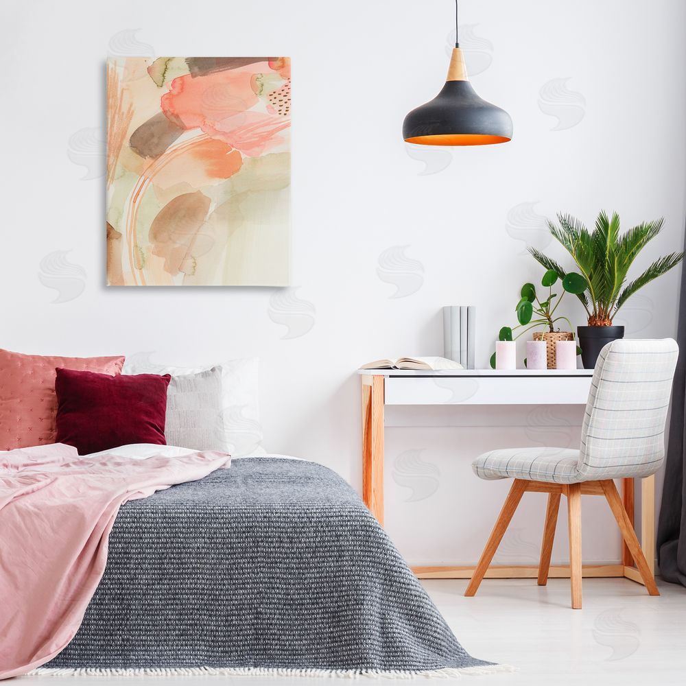 Grace Popp Pink & Beige Abstraction Canvas Wall Art Print in Room