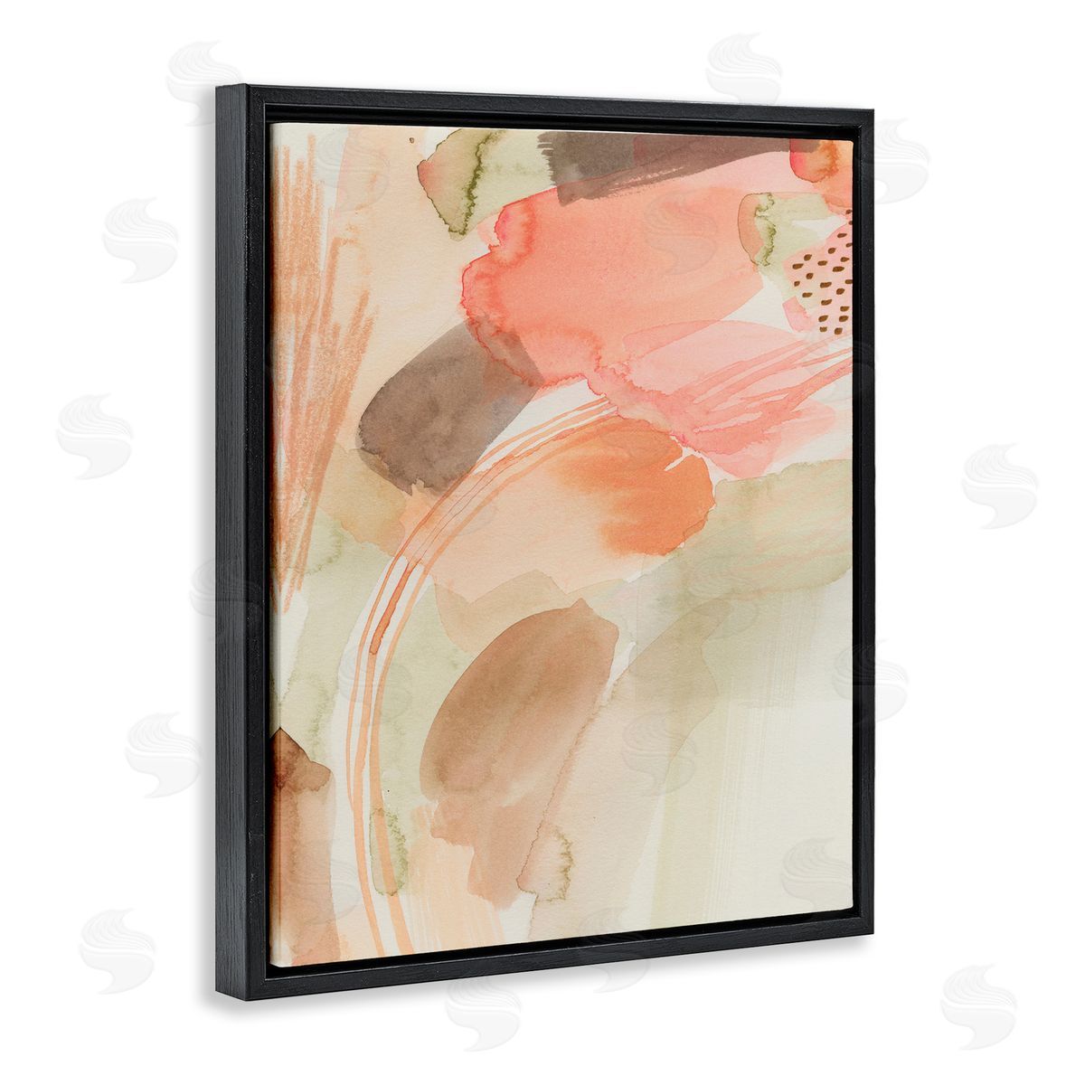 Grace Popp Pink & Beige Abstraction Black Floating Frame Canvas Wall Art Print