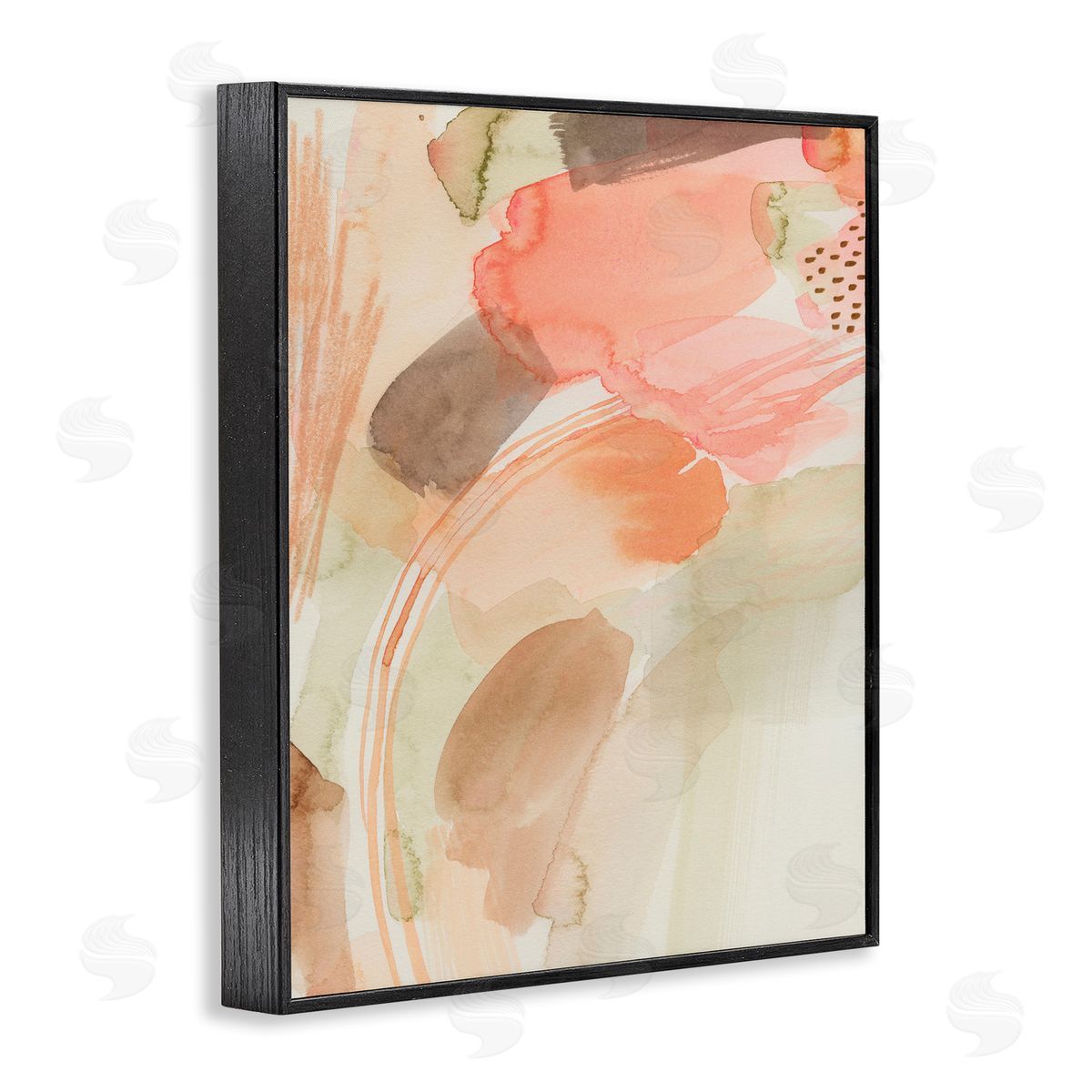 Grace Popp Pink & Beige Abstraction Black Framed Giclee Wall Art Print