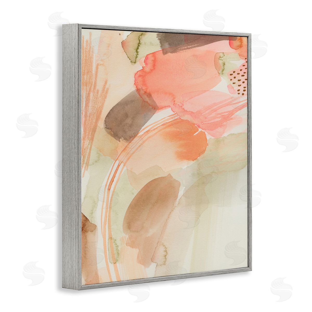 Grace Popp Pink & Beige Abstraction Gray Framed Giclee Wall Art Print