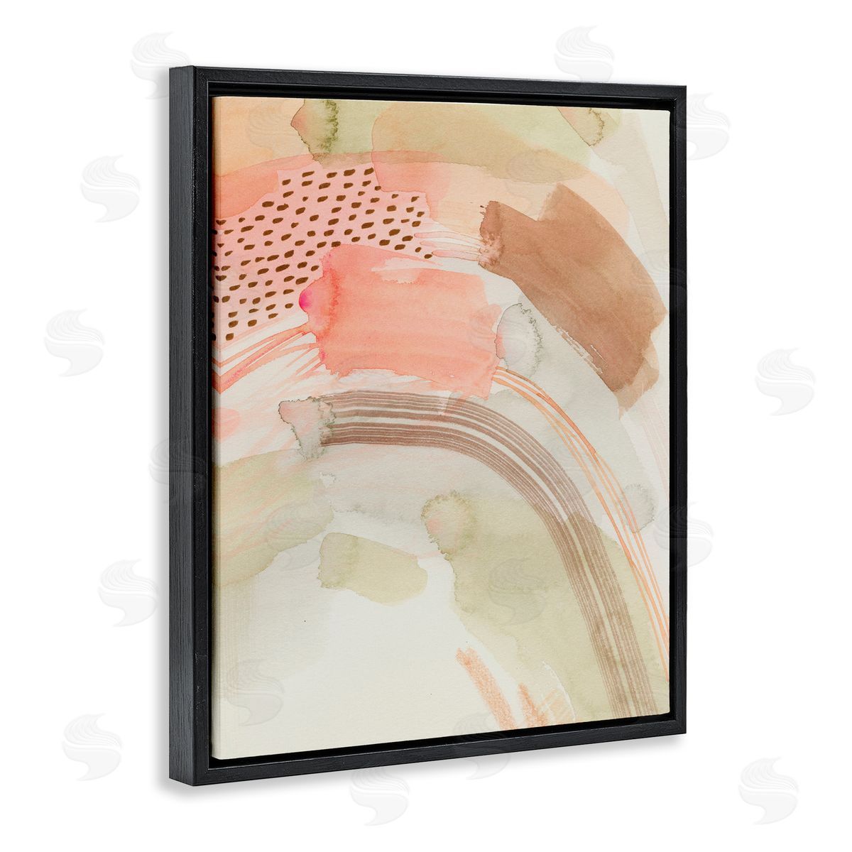 Grace Popp Funky Blush & Beige Abstract Black Floating Frame Canvas Wall Art Print