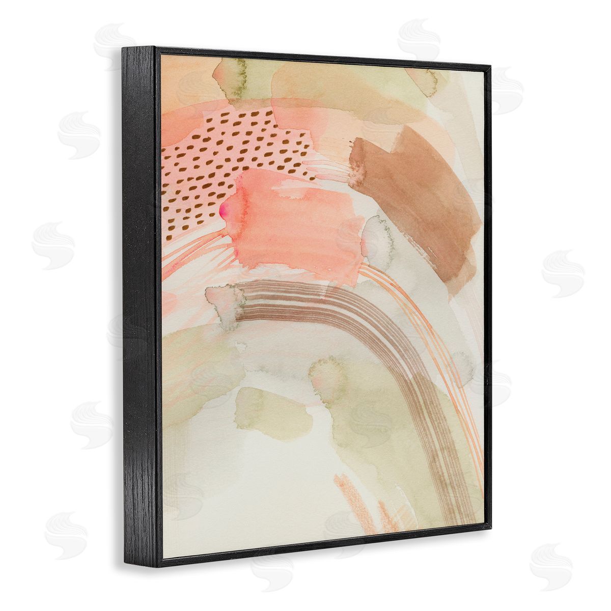 Grace Popp Funky Blush & Beige Abstract Black Framed Giclee Wall Art Print