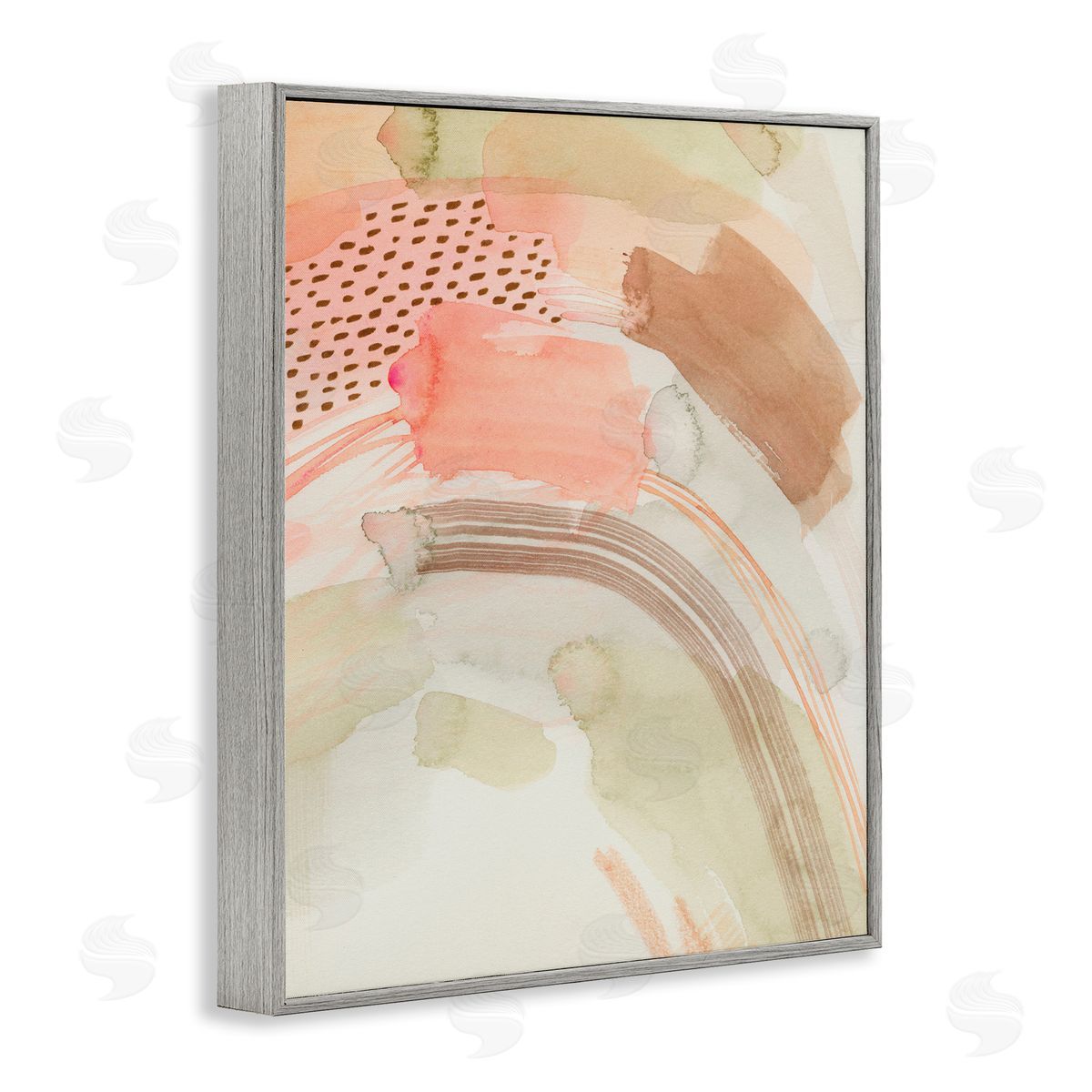 Grace Popp Funky Blush & Beige Abstract Gray Framed Giclee Wall Art Print