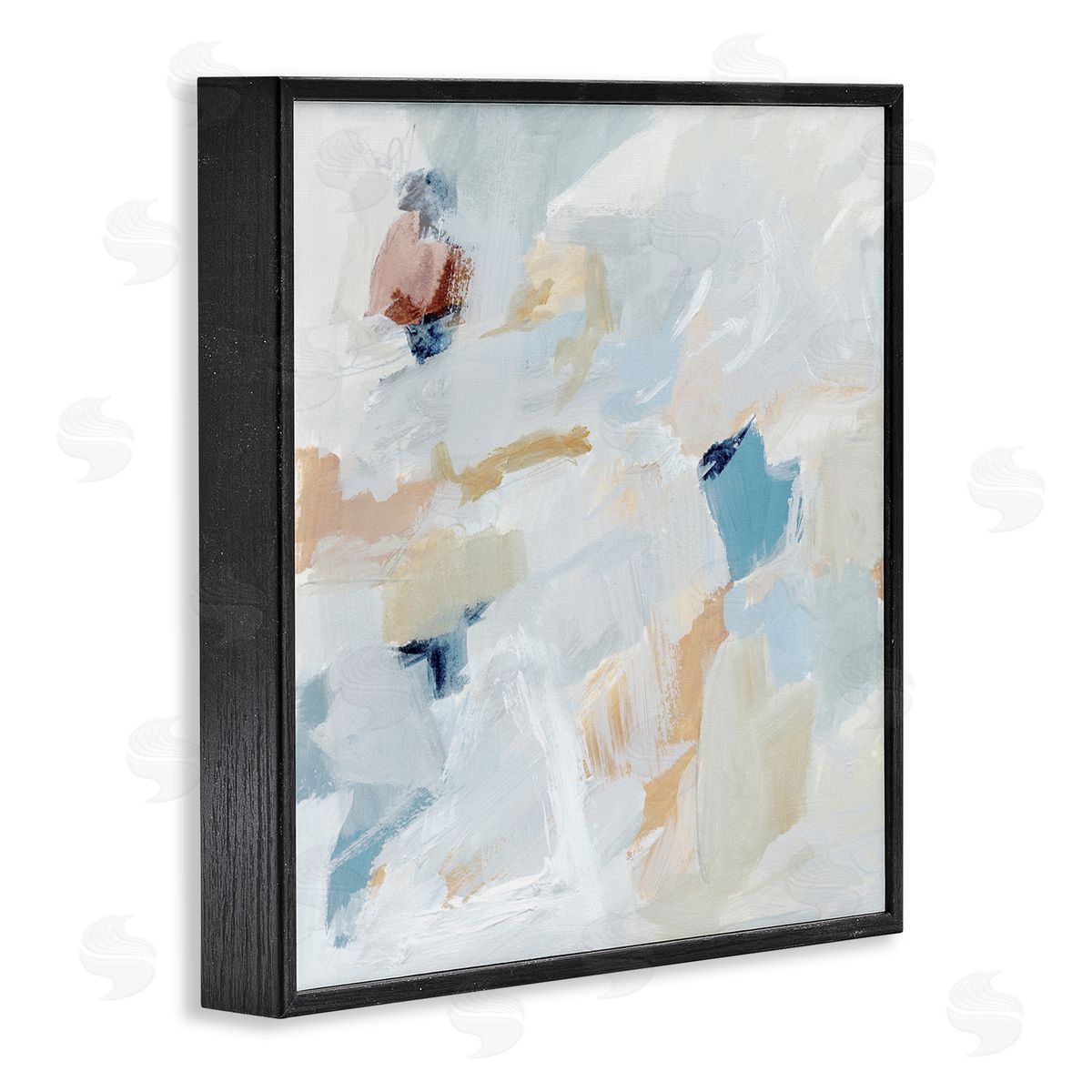 Subtle Abstract with Blue Black Frame Print Wall Art, Home Decor by Victoria Barnes