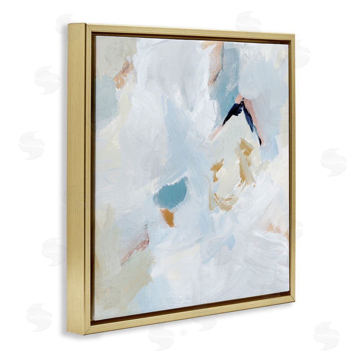 Soft Subtle Abstraction Gold Floating Frame Canvas Wall Art, Home Decor by Victoria Barnes