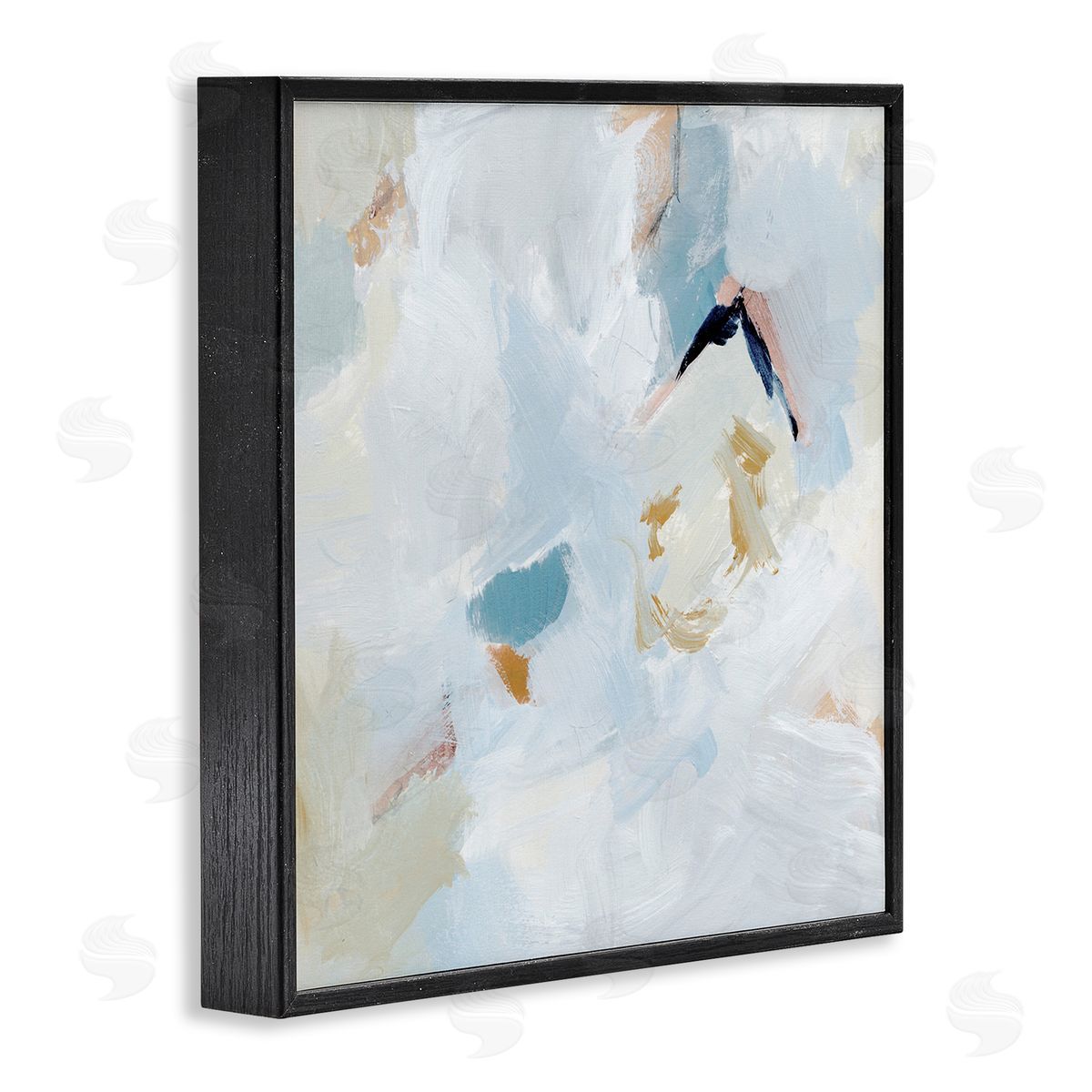 Soft Subtle Abstraction Black Frame Print Wall Art, Home Decor by Victoria Barnes