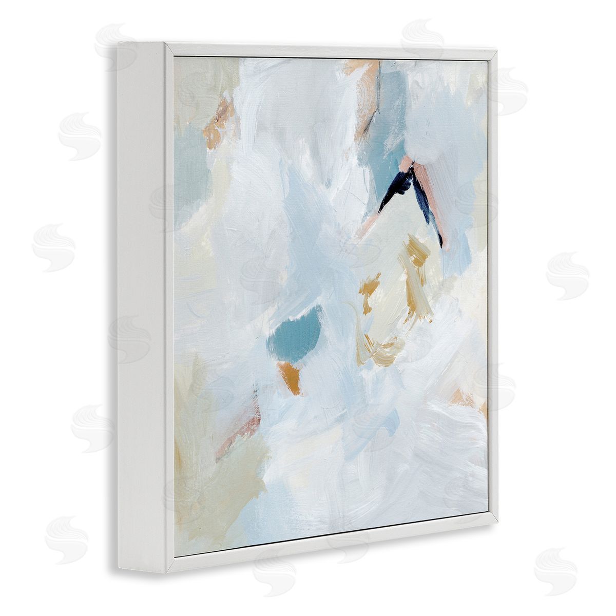 Soft Subtle Abstraction White Frame Print Wall Art, Home Decor by Victoria Barnes